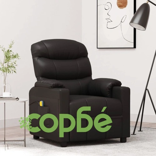 Масажен стол, черен, изкуствена кожа ➤ топ цена ➤ sorbe.bg