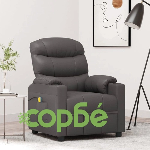 Масажен стол, сив, изкуствена кожа ➤ топ цена ➤ sorbe.bg
