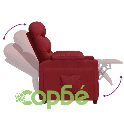 Стол реклайнер, виненочервен, текстил ➤ топ цена ➤ sorbe.bg