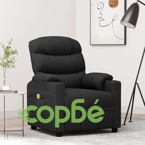 Масажен стол, черен, текстил ➤ топ цена ➤ sorbe.bg