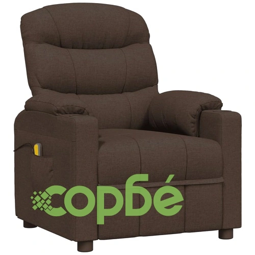 Масажен стол, тъмнокафяв, текстил ➤ топ цена ➤ sorbe.bg