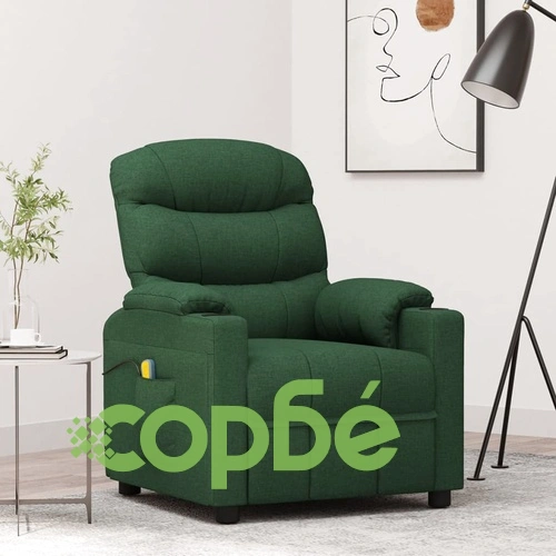 Масажен стол, тъмнозелен, текстил ➤ топ цена ➤ sorbe.bg