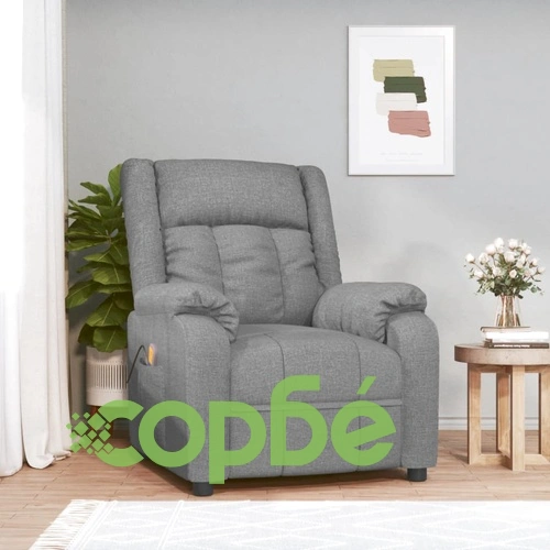 Масажен стол, светлосив, текстил ➤ топ цена ➤ sorbe.bg