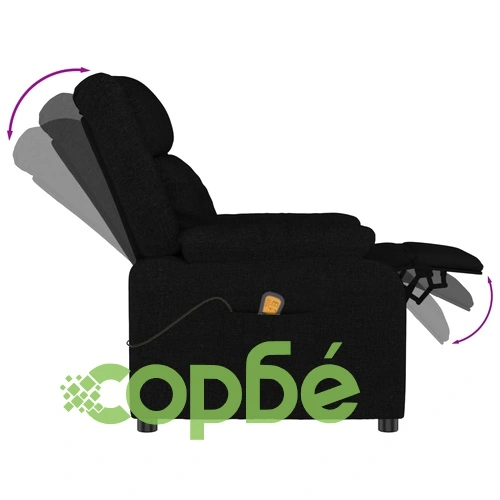 Масажен стол, черен, текстил ➤ топ цена ➤ sorbe.bg