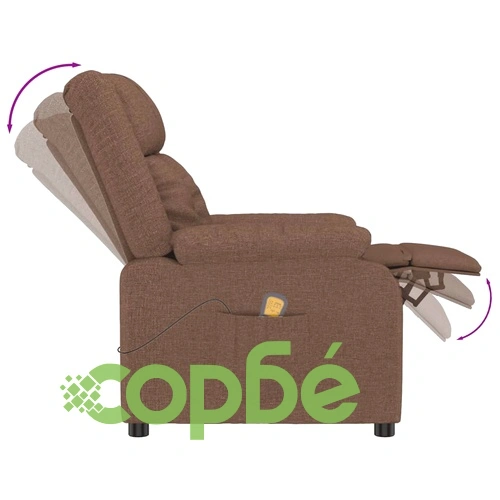 Масажен стол, кафяв, текстил ➤ топ цена ➤ sorbe.bg