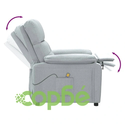 Масажен стол, светлосив, текстил ➤ топ цена ➤ sorbe.bg