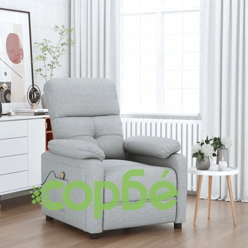 Масажен стол, светлосив, текстил ➤ топ цена ➤ sorbe.bg