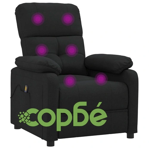 Масажен стол, черен, текстил ➤ топ цена ➤ sorbe.bg