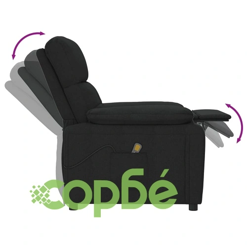 Масажен стол, черен, текстил ➤ топ цена ➤ sorbe.bg