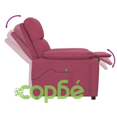 Масажен стол, виненочервен, текстил ➤ топ цена ➤ sorbe.bg