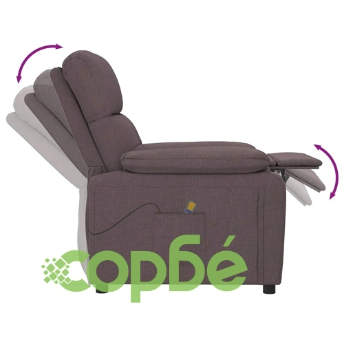 Масажен стол, тъмнокафяв, текстил ➤ топ цена ➤ sorbe.bg