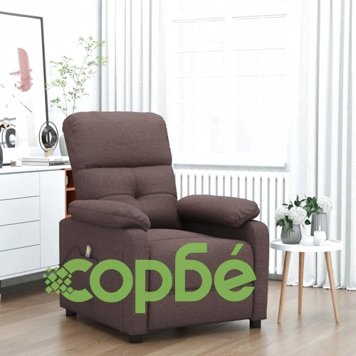 Масажен стол, тъмнокафяв, текстил ➤ топ цена ➤ sorbe.bg