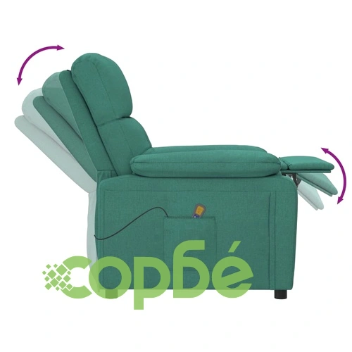 Масажен стол, тъмнозелен, текстил ➤ топ цена ➤ sorbe.bg