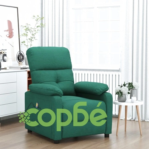 Масажен стол, тъмнозелен, текстил ➤ топ цена ➤ sorbe.bg