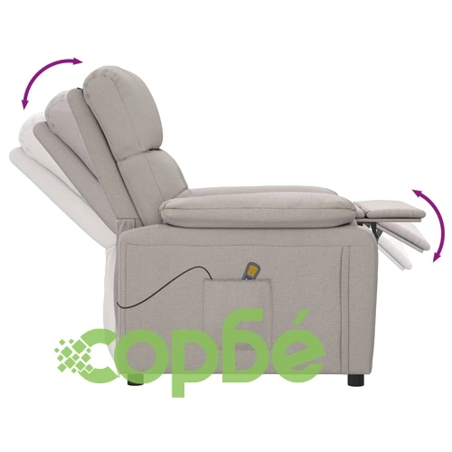 Масажен стол, таупе, текстил ➤ топ цена ➤ sorbe.bg