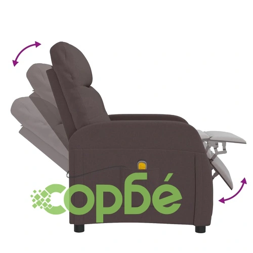 Масажен стол, тъмнокафяв, текстил ➤ топ цена ➤ sorbe.bg