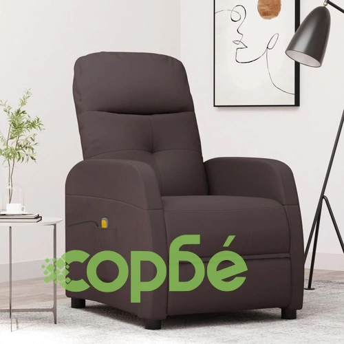 Масажен стол, тъмнокафяв, текстил ➤ топ цена ➤ sorbe.bg