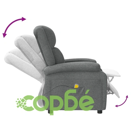 Масажен стол, тъмносив, текстил ➤ топ цена ➤ sorbe.bg