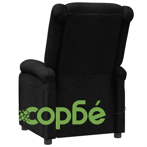 Wingback масажен стол, черен, текстил ➤ топ цена ➤ sorbe.bg