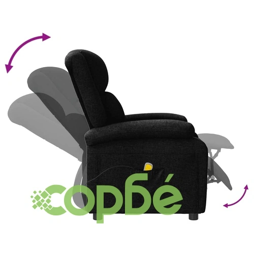 Wingback масажен стол, черен, текстил ➤ топ цена ➤ sorbe.bg