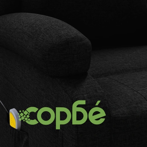 Wingback масажен стол, черен, текстил ➤ топ цена ➤ sorbe.bg