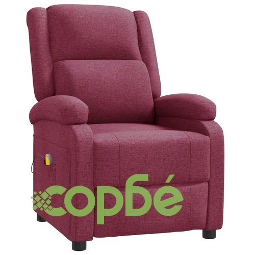 Wingback масажен стол, виненочервен, текстил ➤ топ цена ➤ sorbe.bg