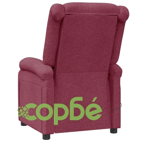 Wingback масажен стол, виненочервен, текстил ➤ топ цена ➤ sorbe.bg