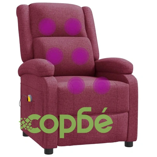 Wingback масажен стол, виненочервен, текстил ➤ топ цена ➤ sorbe.bg