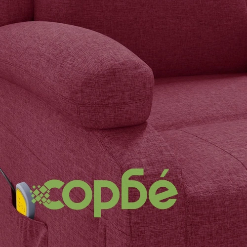 Wingback масажен стол, виненочервен, текстил ➤ топ цена ➤ sorbe.bg