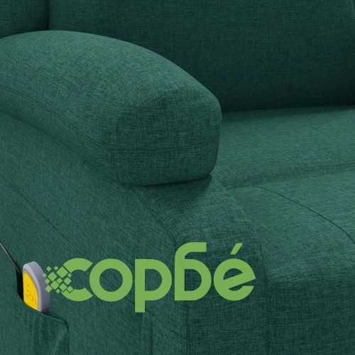 Wingback масажен стол, тъмнозелен, текстил ➤ топ цена ➤ sorbe.bg