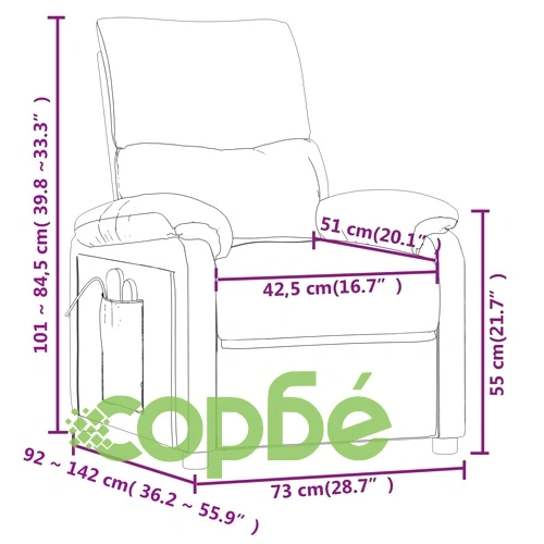 Масажен стол, светлосив, текстил ➤ топ цена ➤ sorbe.bg
