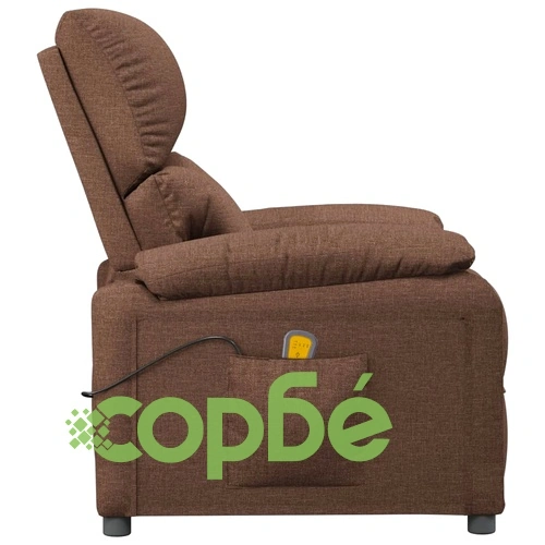 Масажен стол, кафяв, текстил ➤ топ цена ➤ sorbe.bg