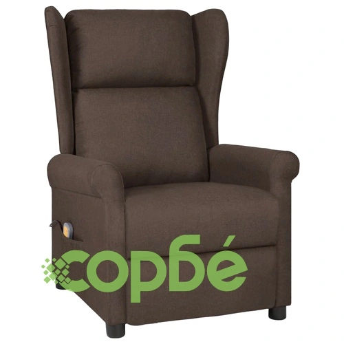 Масажен стол, тъмнокафяв, текстил ➤ топ цена ➤ sorbe.bg