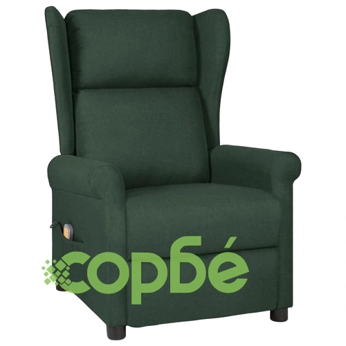 Масажен стол, тъмнозелен, текстил ➤ топ цена ➤ sorbe.bg