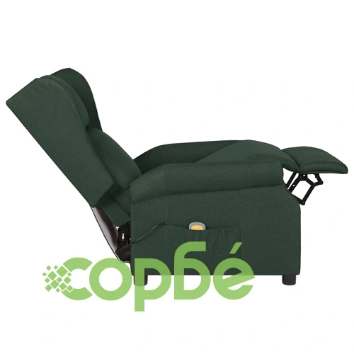Масажен стол, тъмнозелен, текстил ➤ топ цена ➤ sorbe.bg
