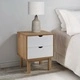 Нощно шкафче OTTA, кафяво и бяло, 45x39x57 см, бор масив