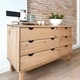 Шкаф с чекмеджета OTTA, 111x43x73,5 см, борово дърво масив