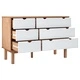 Шкаф с чекмеджета OTTA кафяво и бяло 111x43x73,5 см бор масив