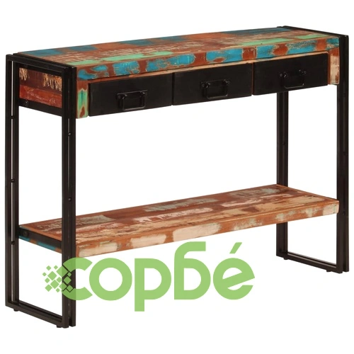 Конзолна маса, 110x30x76 cм, регенерирано дърво масив  ➤ топ цена ➤ sorbe.bg