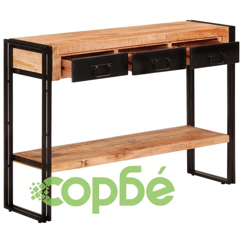 Конзолна маса, 110x30x76 cм, мангово дърво масив ➤ топ цена ➤ sorbe.bg