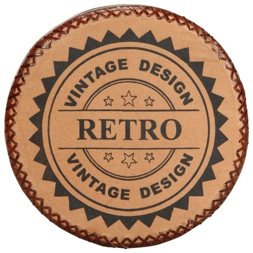 Бар табуретки 2 бр естествена кожа и акациево дърво масив ➤ топ цена ➤ sorbe.bg