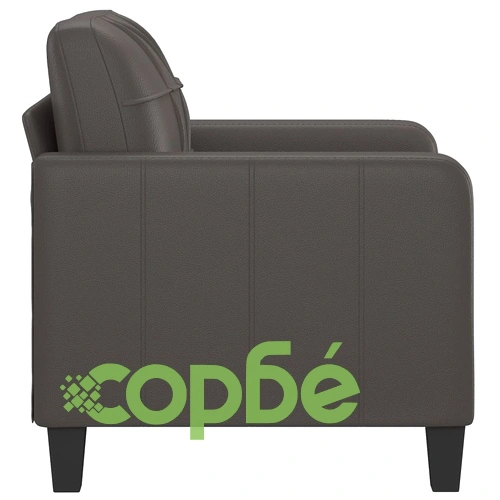 Кресло, сиво, 60 см, изкуствена кожа ➤ топ цена ➤ sorbe.bg