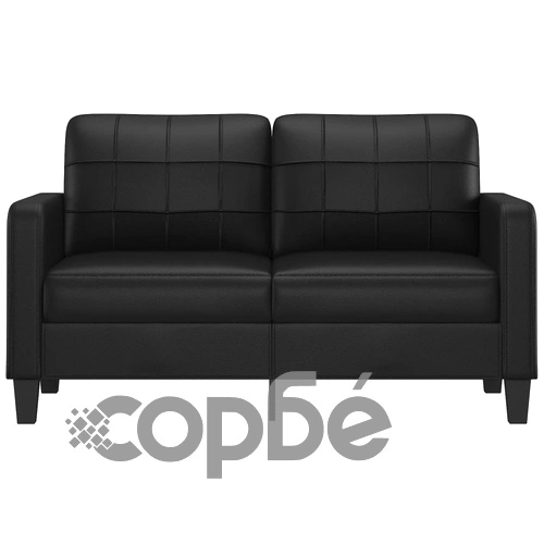 2-местен диван, черен, 140 см, изкуствена кожа ➤ топ цена ➤ sorbe.bg
