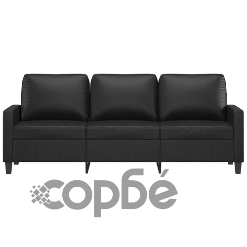 3-местен диван, черен, 180 см, изкуствена кожа ➤ топ цена ➤ sorbe.bg
