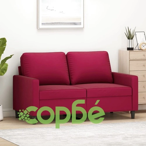 2-местен диван, виненочервен, 120 см, кадифе ➤ топ цена ➤ sorbe.bg