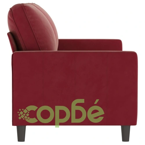 2-местен диван, виненочервен, 140 см, кадифе ➤ топ цена ➤ sorbe.bg