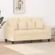 2-местен диван, кремав, 120 см, текстил