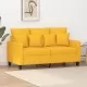 2-местен диван, светложълт, 120 см, плат