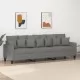 3-местен диван, Тъмносив, 210 см, плат