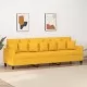 3-местен диван, светложълт, 210 см, плат